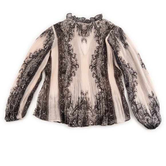 NEW ANTHROPOLOGIE Forever That Girl sheer pleated blouse size S - Picture 4 of 13